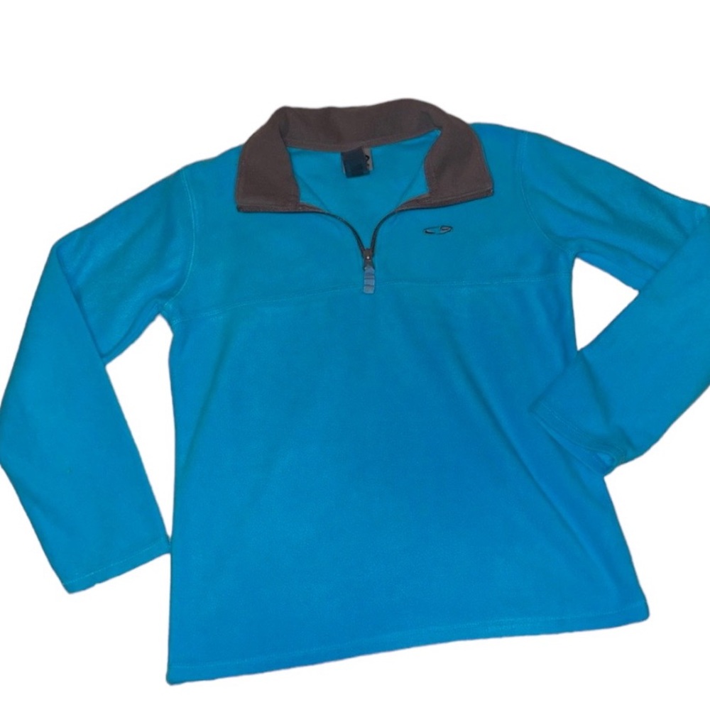 Champion Kids Quarter Zip size L 10/12 cerulean blue sweatshirt sweater